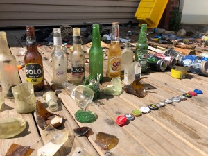 Detail of bottles collected by the Dive Against Debris team