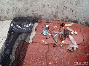 lot of debris collected