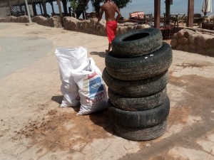 Car Tires at Light House