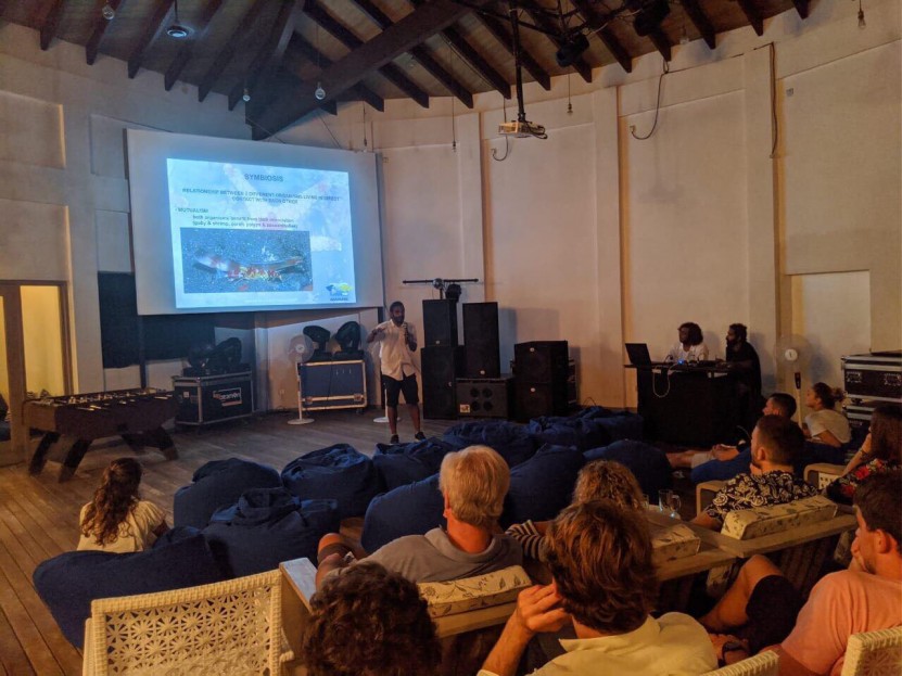 Adam Ashraf facilitating a session on Coral Reef Conservation