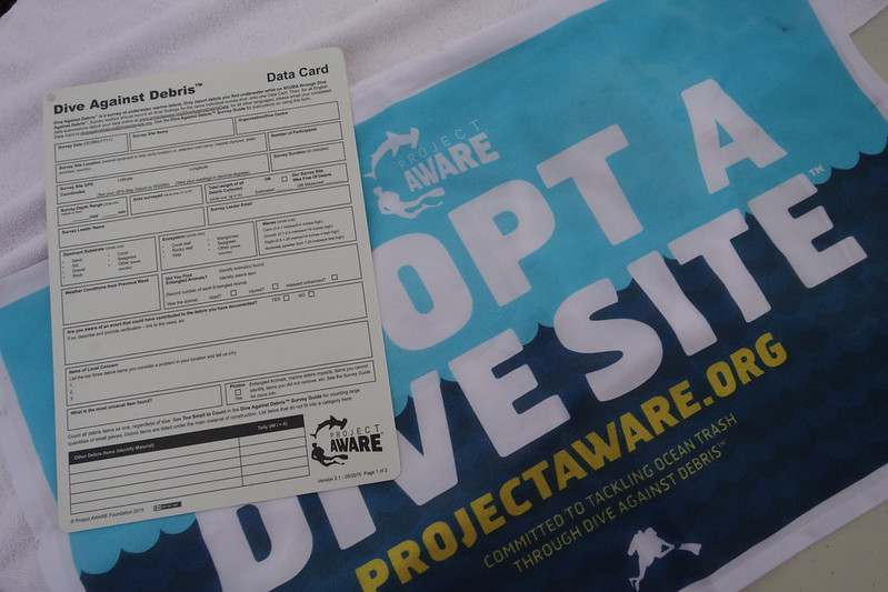 image of dive against debris data card and adopt a dive site flag