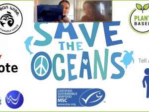 Strategies to save the ocean include telling a friend, eating plant-based, ocean wise sustainable seafood, project aware certification card, enriched air