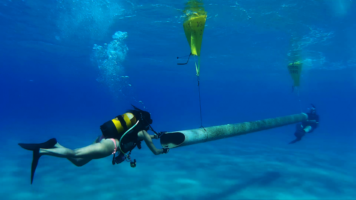 Pipes removed by Scuba Divers  - Project AWARE