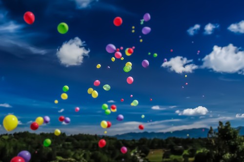 Balloon release:  Project AWARE; Ugly Journey of Our Trash