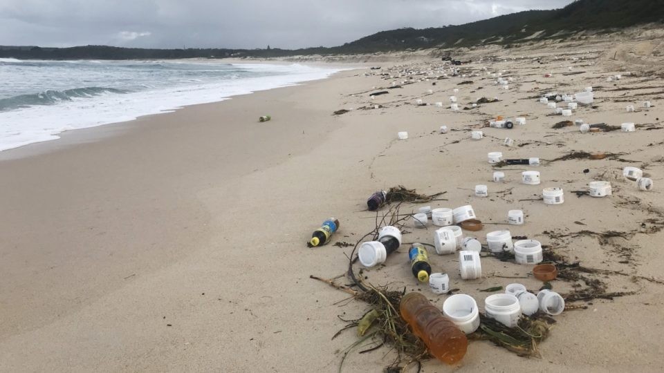 image of debris on a beach AAP