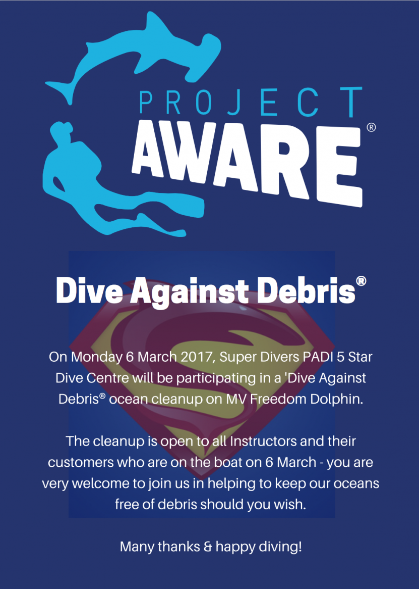 Super Divers, Phuket carry out Project Aware Dive Day - Sharks & Rays and Dive Against Debris