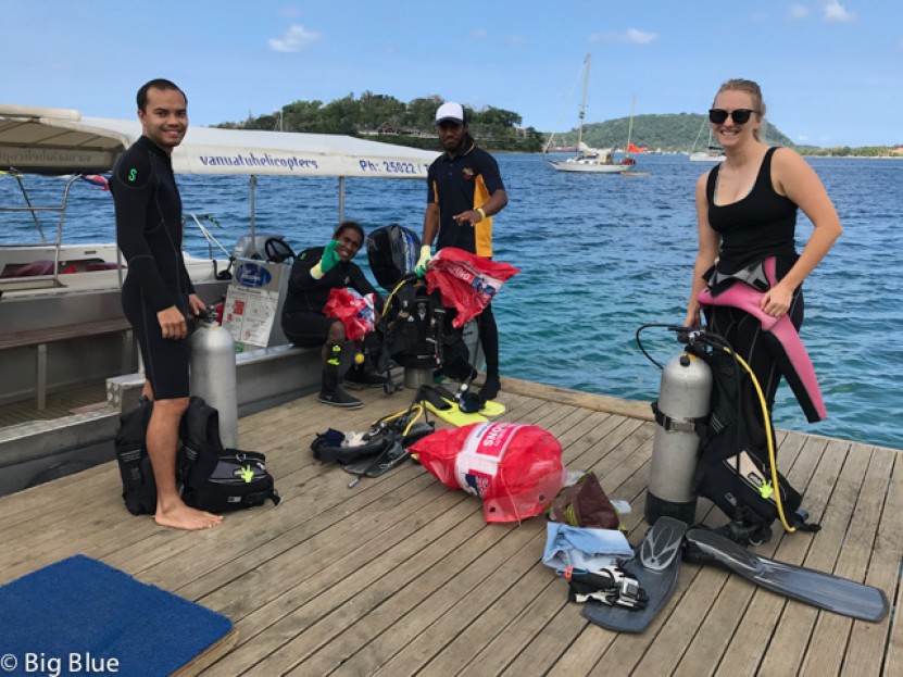 Amy and the other volunteer divers gearing up on our last DAD