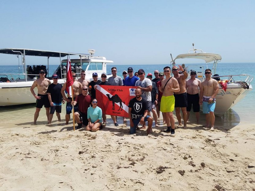 AJ dive club with the Palms Dive Center in Kuwait, ready for Clean Up Event