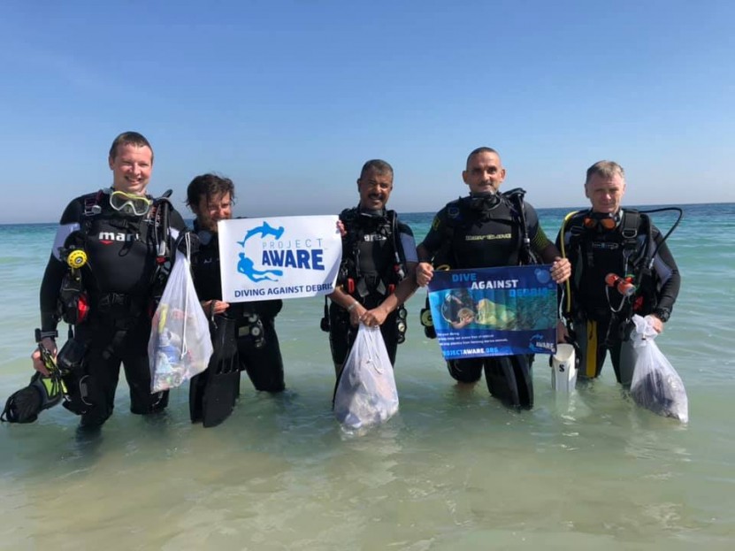 Happy Divers after cleaning the dive site from left Helmut, Sorin ,Yasser ,Khaled and Mark