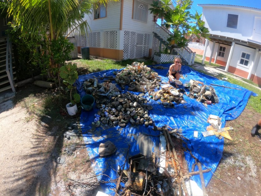 DEBRIS COLLECTED DURING THE SECOND DIVE AGAINST DEBRIS.