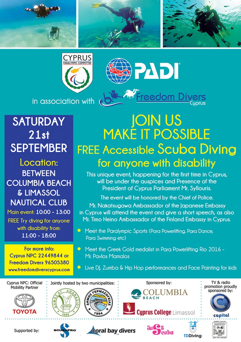 Project AWARE Dive against Debris during Free accessible Scuba Diving for anyone with a disability