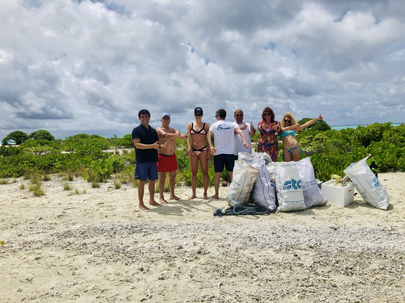 Cleanup at Maldives island