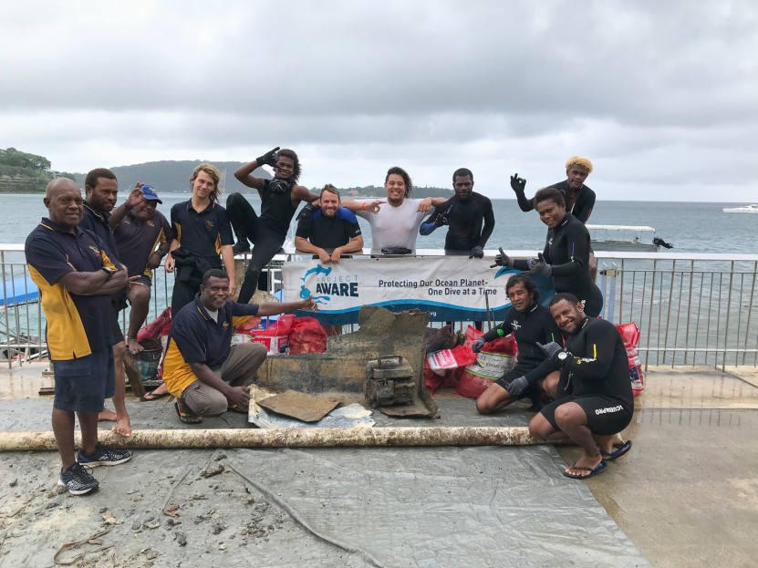 Big Blue Vanuatu Team with the rubbish we collected