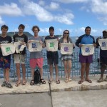 Divers with their new eco bags