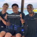 open water students ready to collect debris